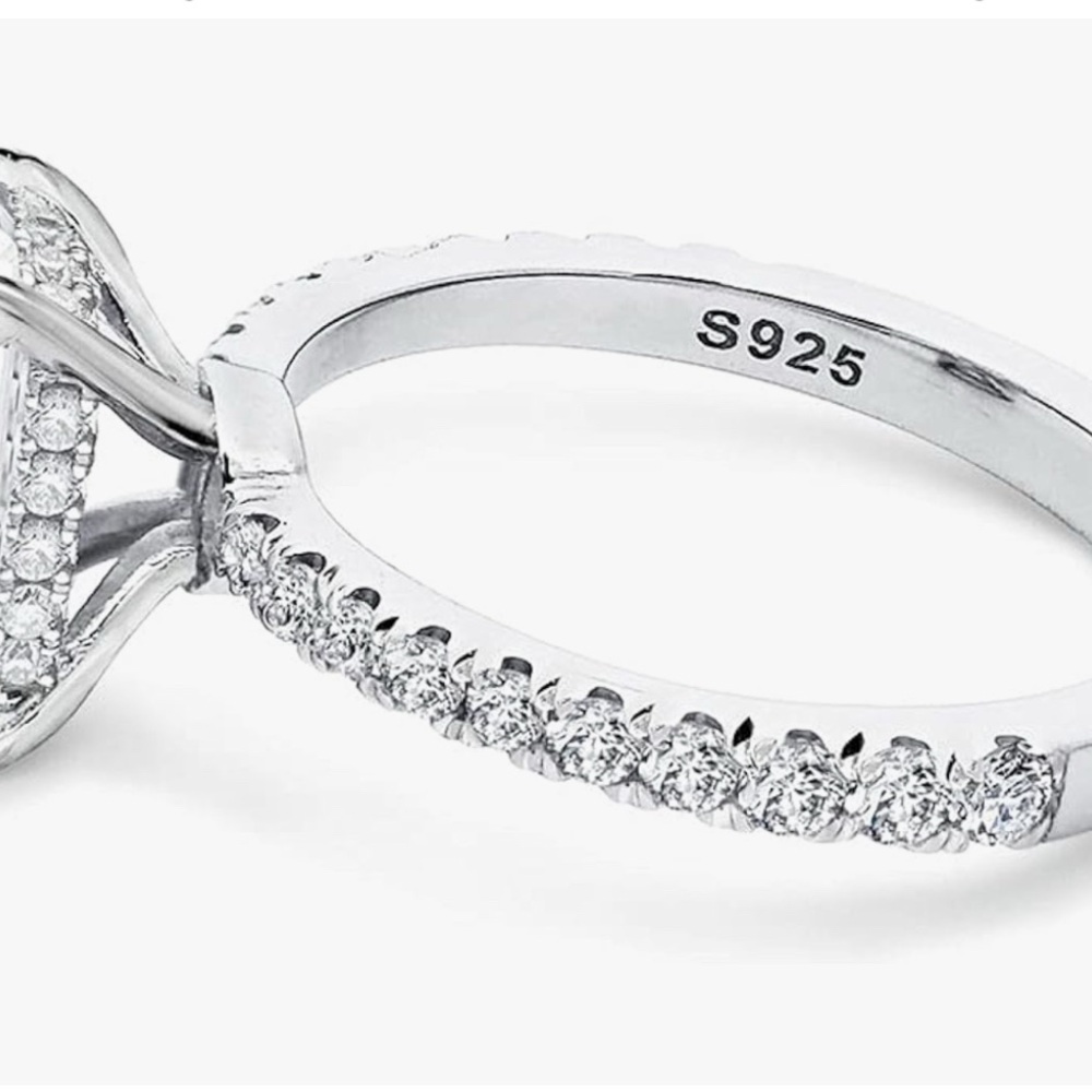 2ct Cushion/Princess/Emerald Cut CZ Ring Platinum Plated Sterling -Silve… - Picture 3 of 9